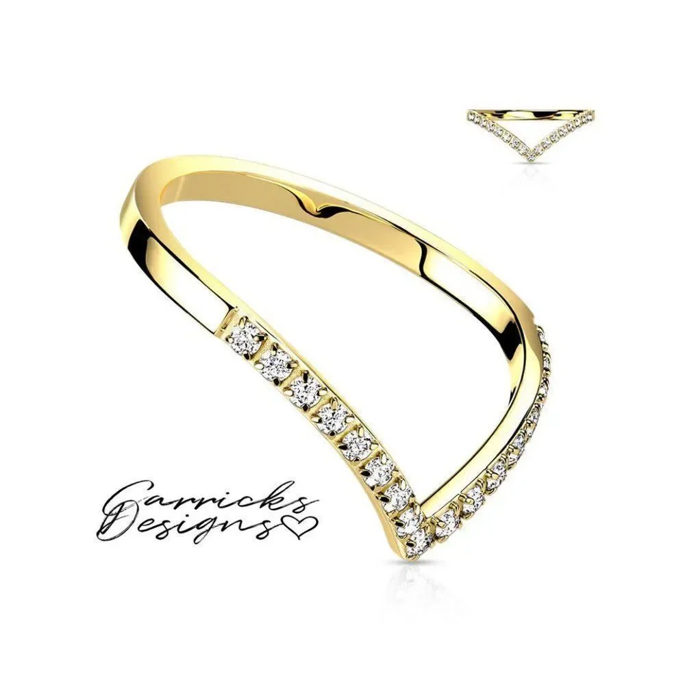 Women's Gold Dainty Chevron Promise Ring - Promise Ring For Girls